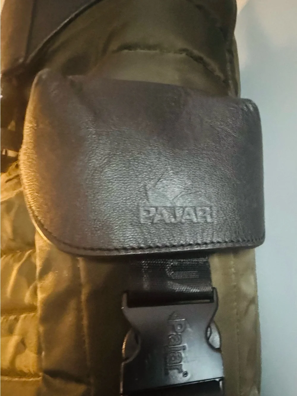 Pajar Olive Green Quilted Backpack with Black Trim